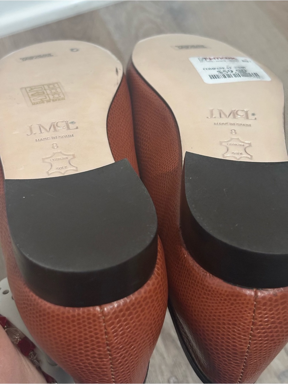 J. McLaughlin Cognac Leather Tassel Loafers - Picture 7 of 9